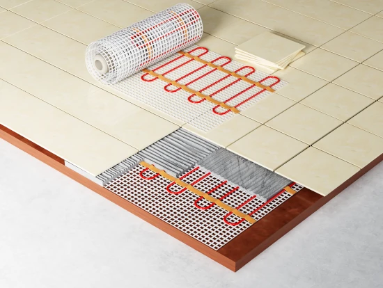 electric cables and matts underfloor system